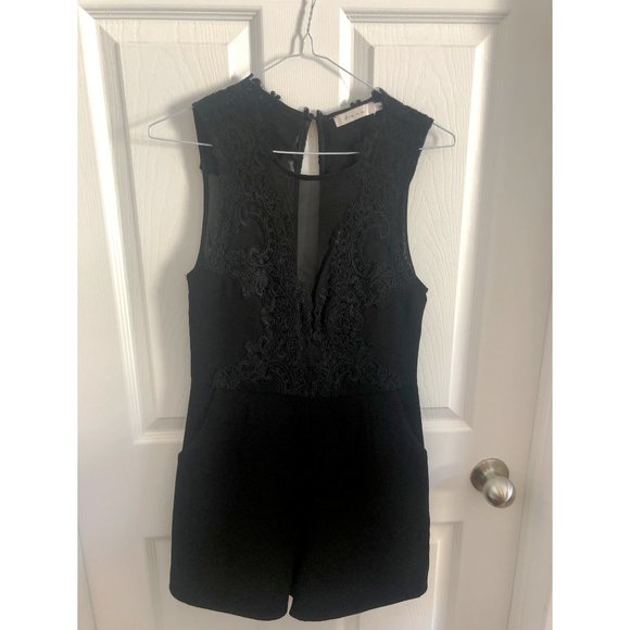 Black Lace Romper - Picture 1 of 4